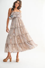 Bohemian Paisley Maxi Dress – Flowy Tiered Boho Style